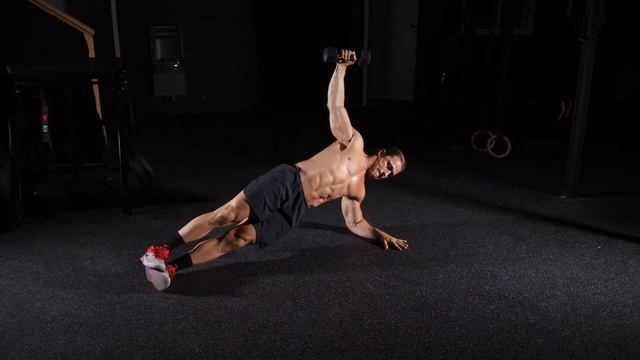 Повороты в боковой планке с гантелью / Dumbbell Side Plank Rotations