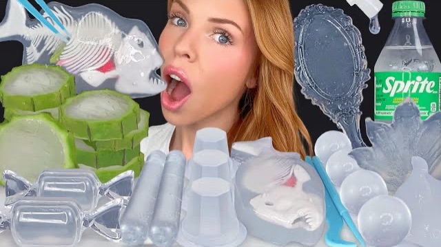 ASMR МУКБАНГ | Прозрачные десерты, Рыбное ассорти в желе, Маринованный огурец, Ложка, Леденец