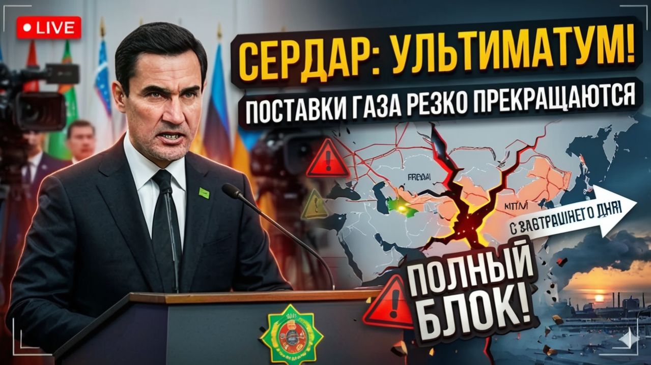 Сердар Бердымухамедов ПОСТАВИЛ УЛЬТИМАТУМ — поставки газа РЕЗКО прекращаются с завтрашнего дня