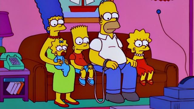 Гомер и Барт привязаны друг к другу