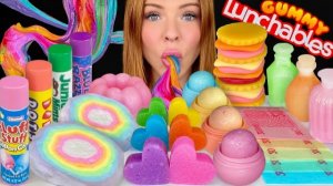 ASMR MUKBANG | Радужные десерты, Мармеладные закуски, Слизь из восковых конфет, Шоколадные конфеты
