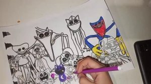 раскраваю кот дремон poppy playtime