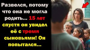 Развелся, потому что Она НЕ МОГЛА РОДИТЬ...15 лет спустя он УВИДЕЛ её с тремя сыновьями! Он надеялся