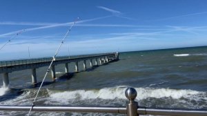 Как ловят камбалу с променада в Зеленоградске