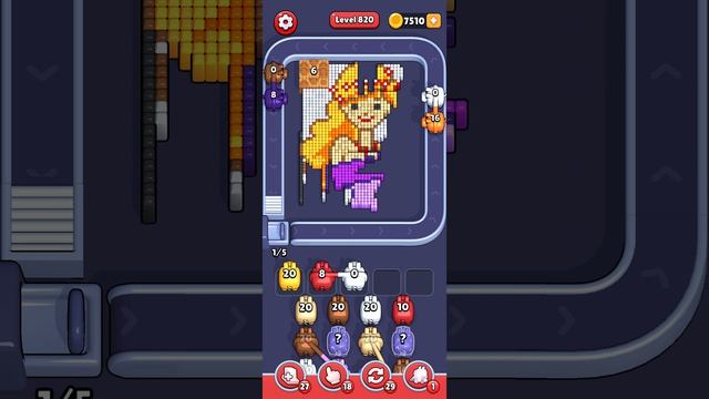 Прохождение 820 уровня Pixel Flow