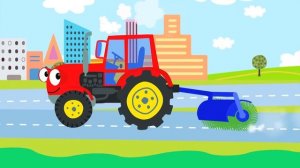 ТРАКТОР - Песенка мультик для детей малышей про машинки