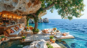 Дневной джаз у Океана 🌊 Уютное кафе на скале для отдыха и релакса