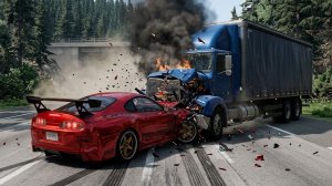 BeamNG Drive - Эпичные высокоскоростные прыжки на автомобиле