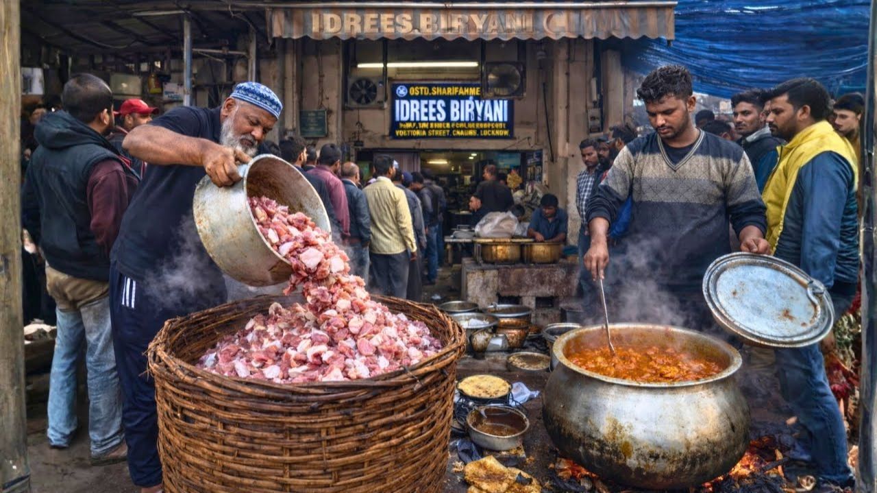 Экстремальное приготовление бараньей кормы по-индийски  Огромные горшки, Настоящий уличный процесс