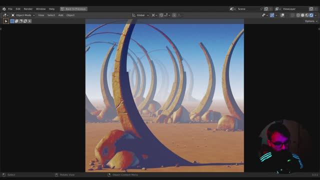Oldschool Airbrush Look with Eevee NPR Shaders - Roger Dean Inspired - 100drips