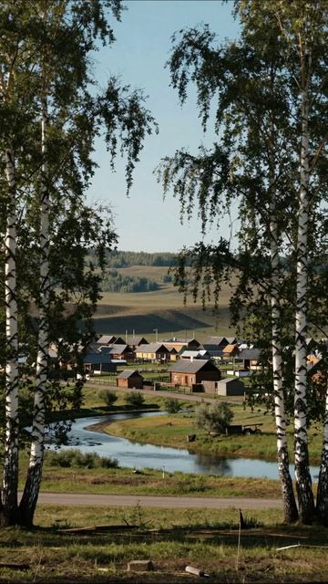 Живописная деревня среди природы #природа #деревня #пейзаж #русло