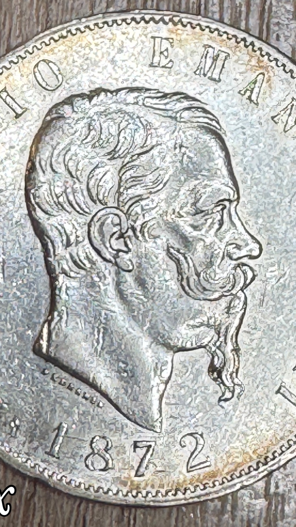 5 лир 1872 Италия Виктор Эммануил 2