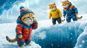 Рыжий котёнок идёт кататься на лыжах и сталкивается с опасностью – Мама вне себя от беспокойства!