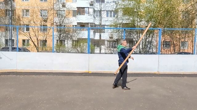 Упражнения с бревном из бука (длина 200 см, вес 2.5 кг, диаметр 5 см)-7