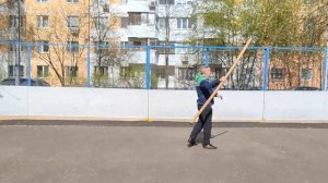 Упражнения с бревном из бука (длина 200 см, вес 2.5 кг, диаметр 5 см)-7