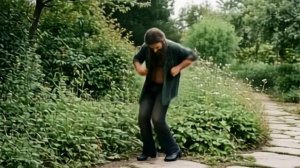 Волосатый человек ударился в пляс