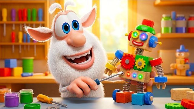 Буба и его игрушка робот. Мультики для детей сборник