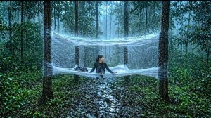 Строю укрытие от дождя из полиэтиленовой пленки. Бушкрафт