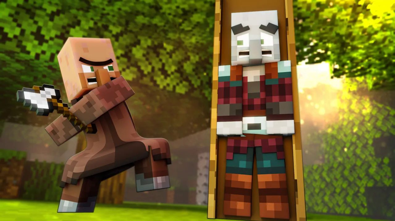 Клинок и тайна: житель сталкивается с загадочным противником Майнкрафт