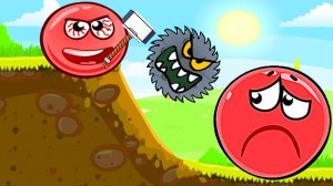 Красный шарик попал в ловушку из пил.Red Ball 4