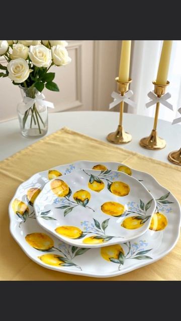 набор тарелок с лимонами 
арт wb 882592864