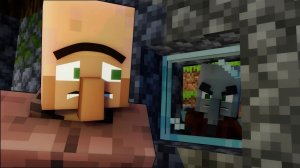 «Судьбоносная встреча: житель и загадочный страж Майнкрафт