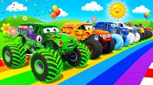 МУЛЬТИКИ ПРО МАШИНКИ 4К Эпические прыжки и столкновения на скоростном монстр-траке Beamng Drive #143