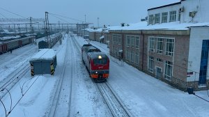 «Под почтово-багажный!» Электровоз  ЭП2К-305 на манёврах на ст.Пермь-II, 2026 год