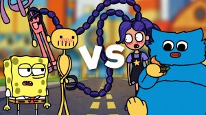 Битвы Poppy Playtime Глава 5  (Хагги Вагги, Губка Боб, Джекс, Лили Лавбрейдс)