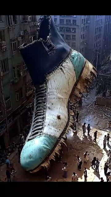 Гигантские ботинки. Невероятное #невероятное #чудо #необычный #фантастика #ИИ #нейросеть #видео #AI