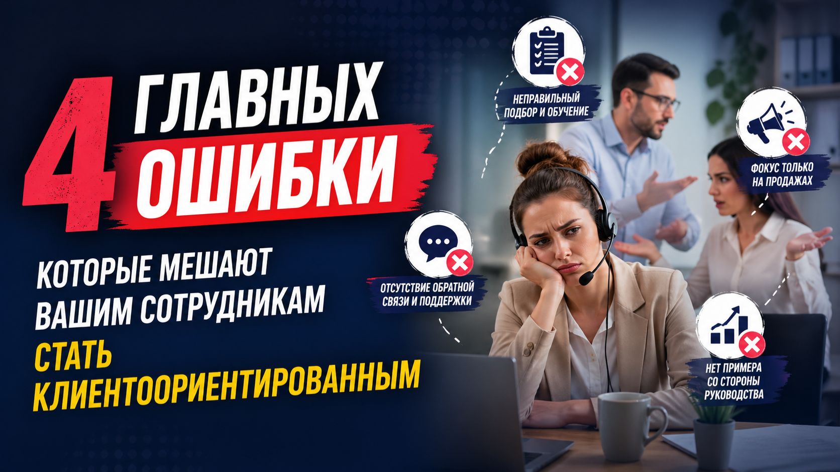 Четыре главных ошибки, которые мешают вашим сотрудникам стать клиентоориентированным