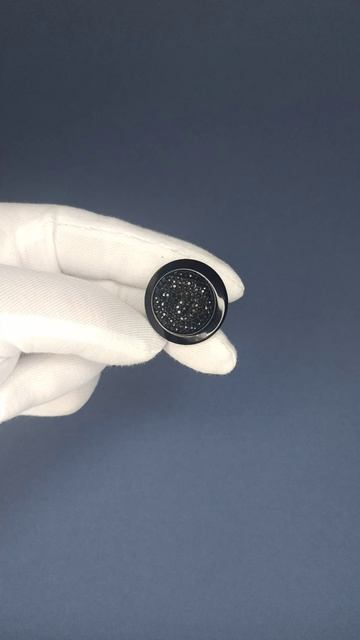 Пуговицы с камнем черные (размер № 44), Артикул 00949