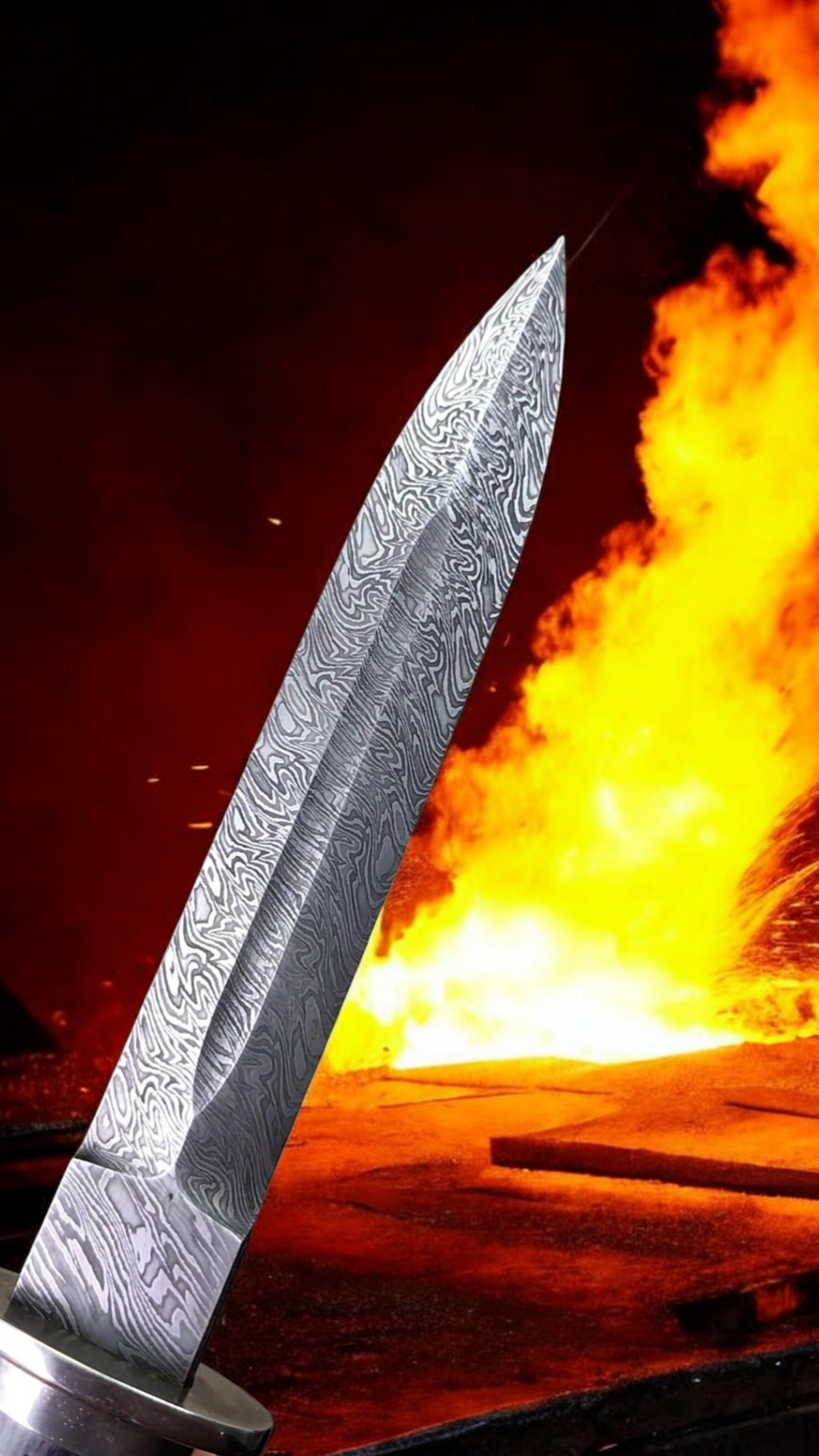 🔥 Дамаск - сначала кузница: огонь, молот, металл.