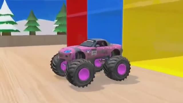 Мультик про машинки. Машинки преодолевают препятствия. Яркий мультик.