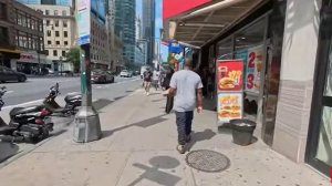 Город Нью Йорк и пешая прогулка по улицам Нью Йорка.