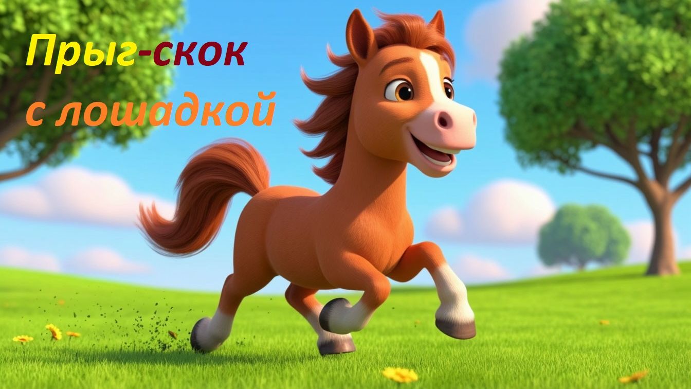 Прыг-скок с лошадкой! 🐴 Песенка с движениями для детей смотреть онлайн