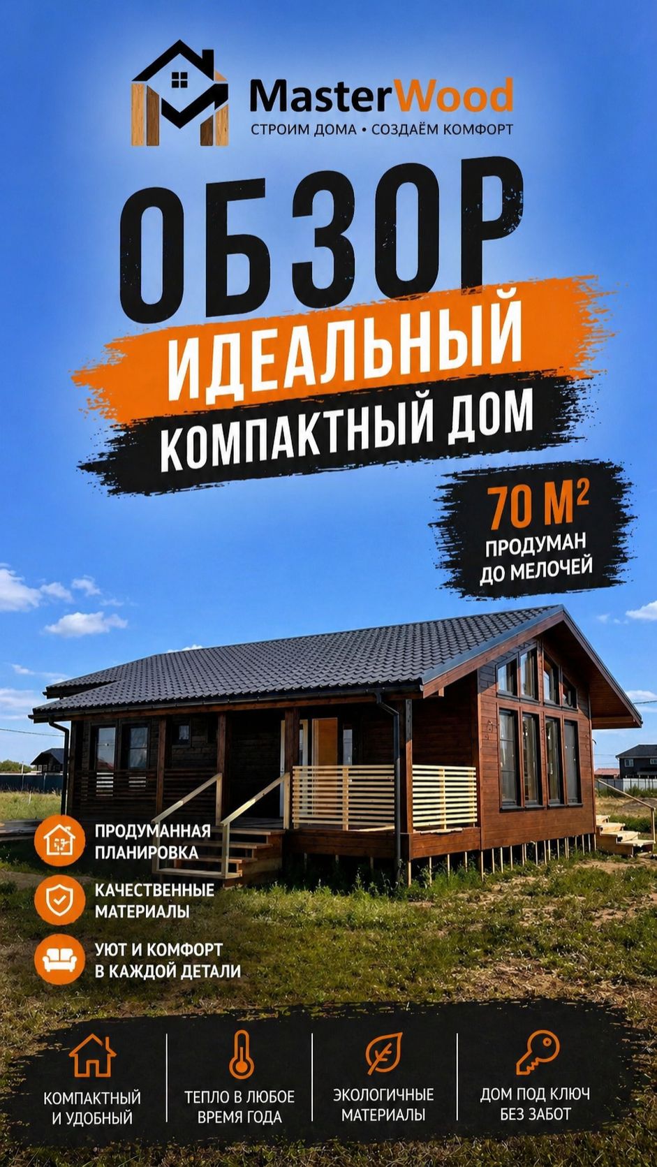 Компактный дом 70м2 от MasterWood