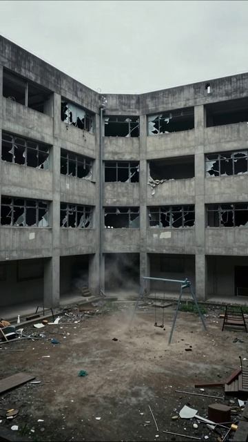 Заброшенная игрушка: детская площадка в пустом дворе #заброшенныеместа #пейзаж #досуг