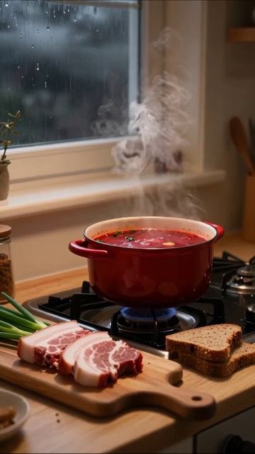 Варим вкусный суп под дождем #кулинария #рецепты #уют