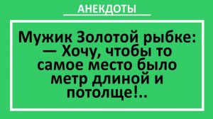 Мужик Золотой рыбке: хочу, чтобы то самое место было метр длиной и потолще | Анекдоты смешные | Юмор