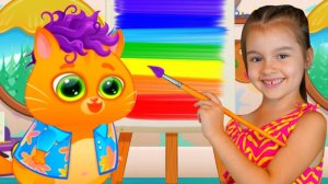 Кот Bubbu перепутал все цвета! Арина и котик Бубу учат цвета и весело играют в игре!