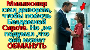 Миллионер стал донором, чтобы помочь Бездомной Сироте. Но ,не подумал ,что она может...