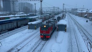 «От почтово-багажного!» Электровоз  ЭП2К-296 на манёврах на ст.Пермь-II, 2026 год