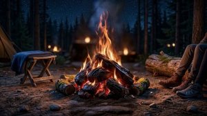 Лесной костер | Треск дров и ночной лес | Глубокая релаксация