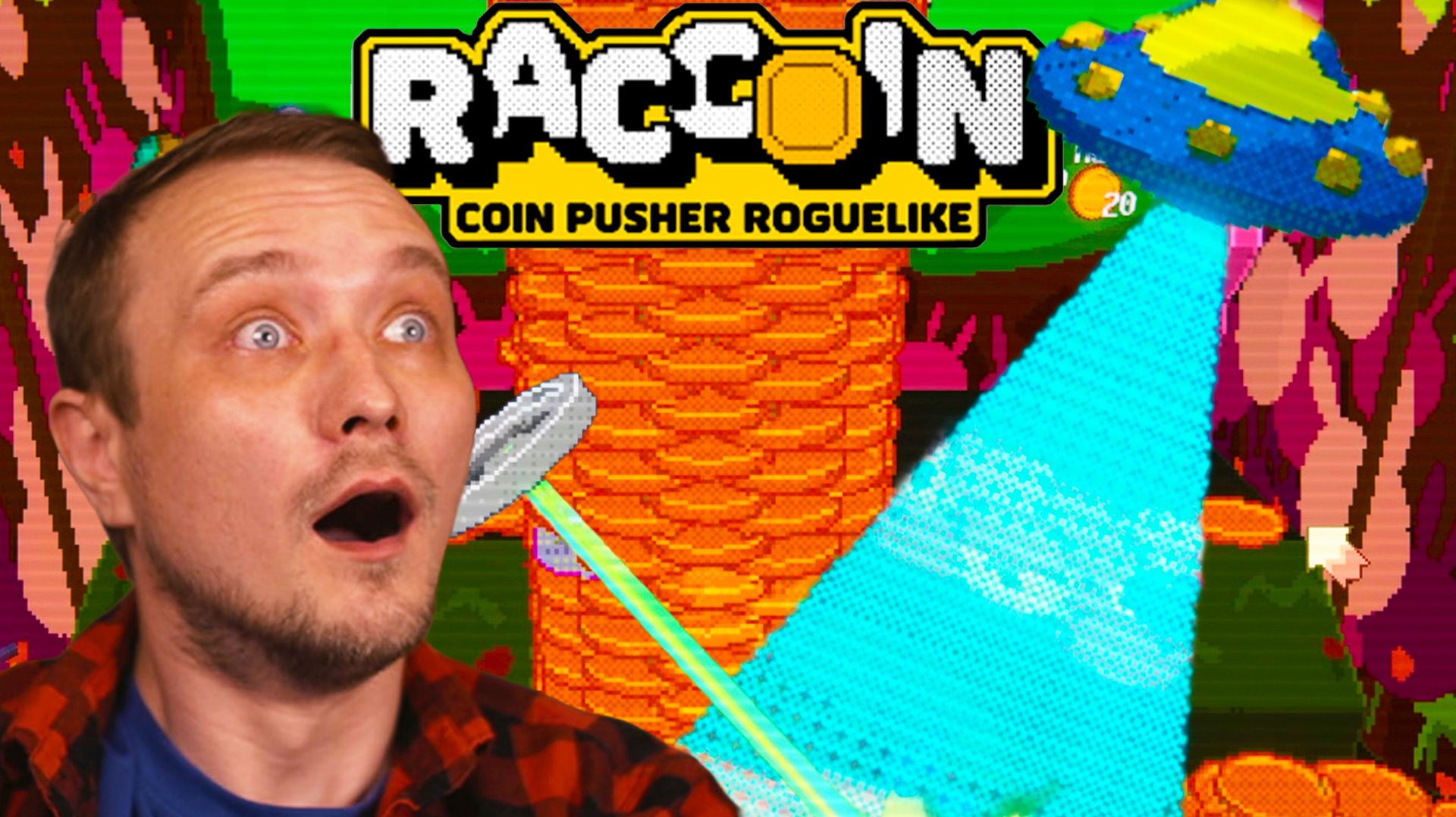 ЧТО ОНО ТВОРИТ?! НЛО И ГИГАНТСКАЯ БАШНЯ ИЗ ДЕНЕГ ► RACCOIN Coin Pusher #2