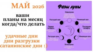 Лунный календарь МАЙ 2026🌛 удачные и неудачные дни месяца🌕 Расскажу какие знаки под прицелом😉