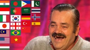 мужик ржёт на разных языках