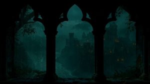 Вид из Окна Замка в Дождливую Погоду в 4K ️| Атмосфера Грозы и Звуки Дождя для Сна