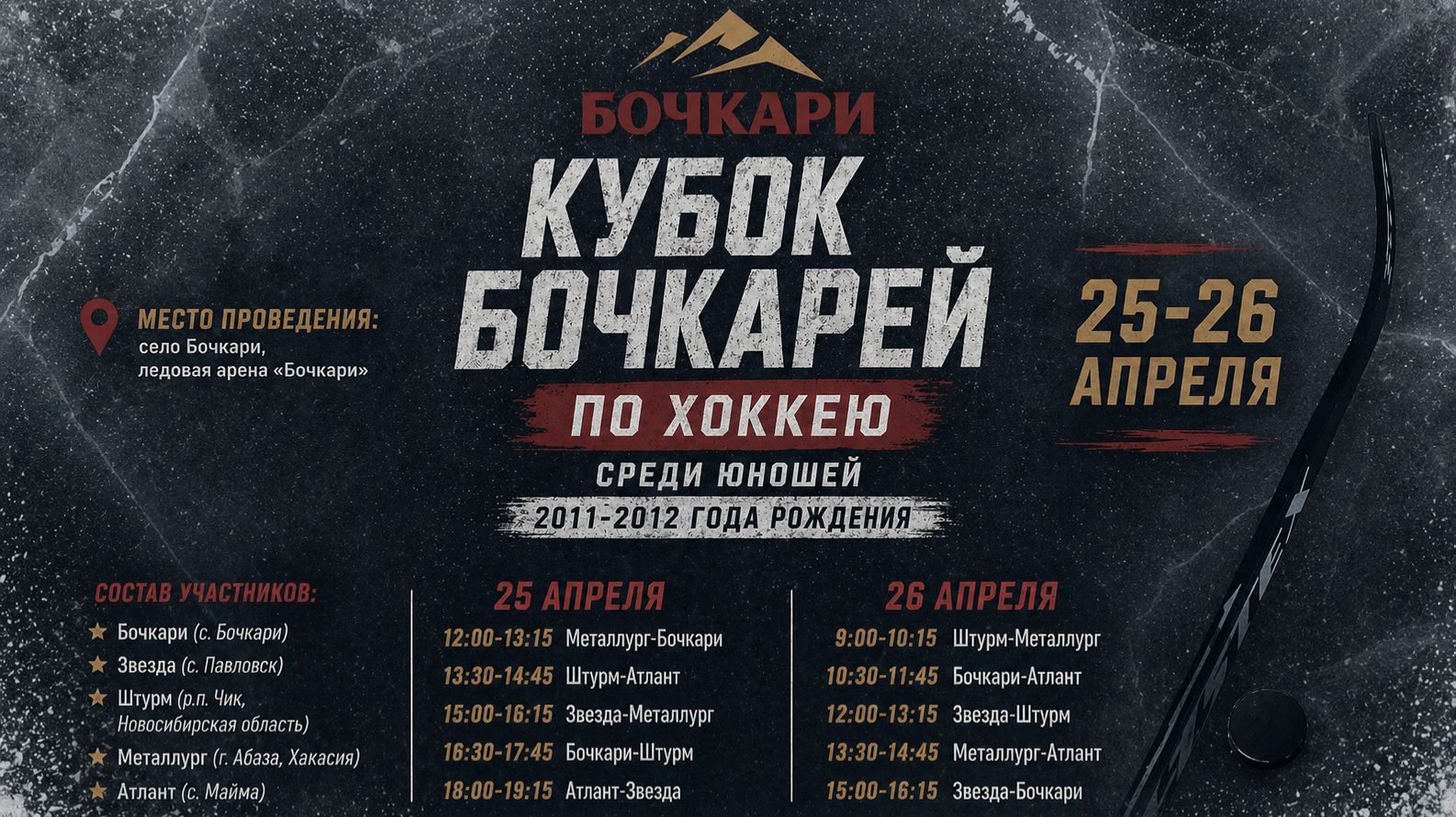 Бочкари (с.Бочкари) - Металлург (г.Абаза) | День 1 | ИГРА 1 | 25.04.2026