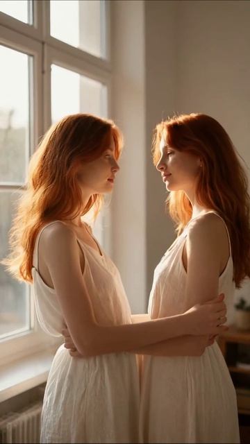 Два взгляда на мир: красота и синхронность #двойняшки #естественнаякрасота